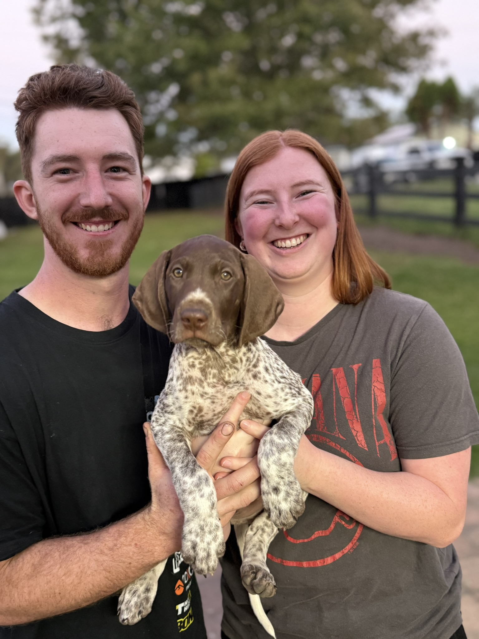 George with his new Mum and Dad.